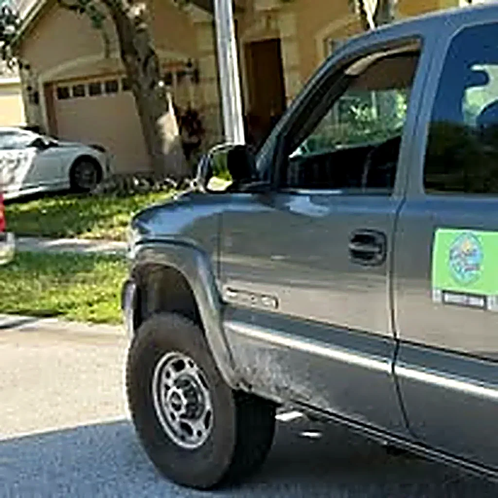 Clean & Trim work truck on a residential job